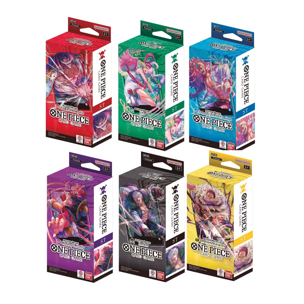 One Piece Le Jeu de Cartes - Bundle Decks de démarrages ST15 - ST16 - ST17 -ST18 - ST19 -ST20 FR