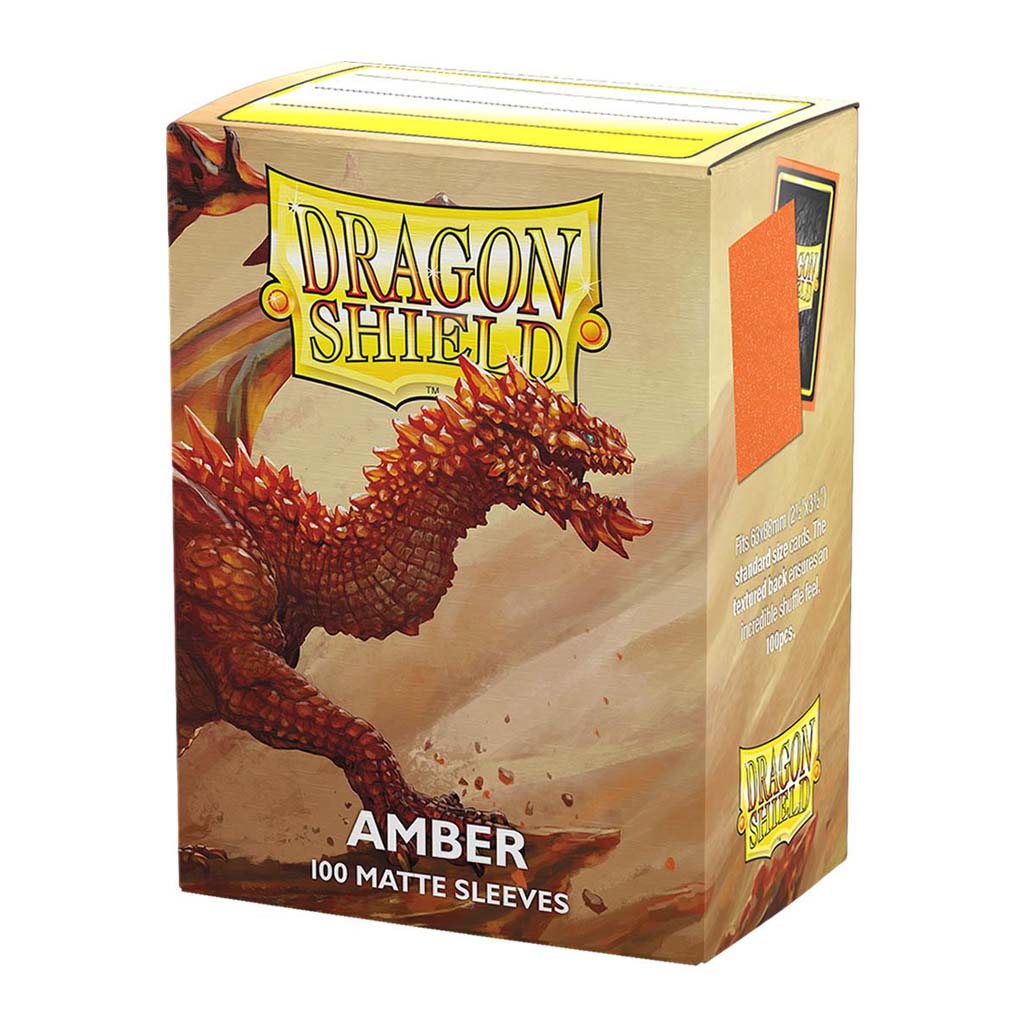 100 Pochettes -  Matte Sleeves  - Standard 63 x 88 - Amber - Dragon Shield