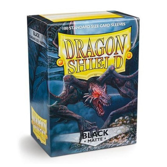 100 Pochettes -  Matte Sleeves  - Standard 63 x 88 - Black - Dragon Shield