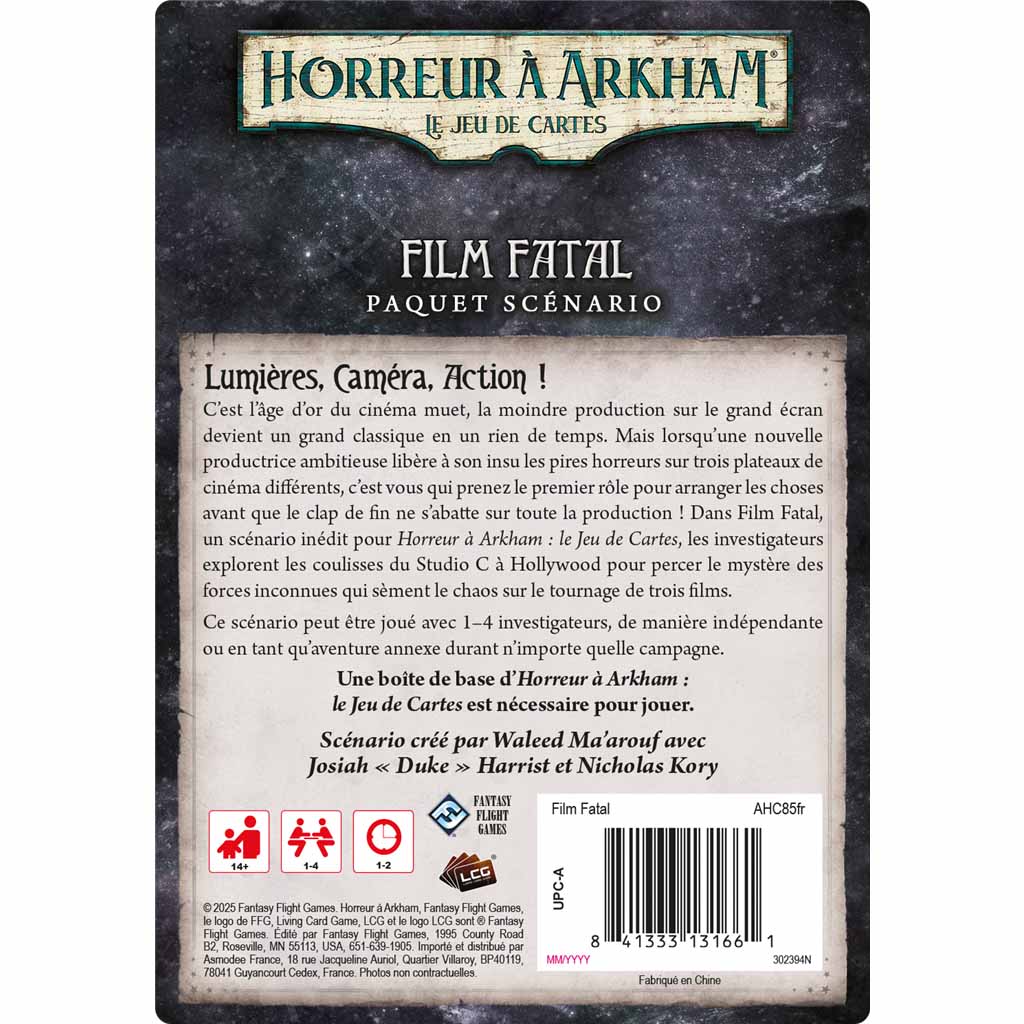 Horreur à Arkham le jeu de cartes : Film Fatal (scenario)