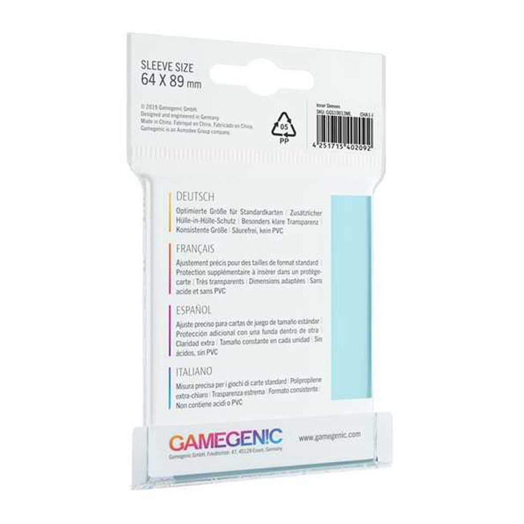 Inner Sleeves - Clear (100 Sleeves 64 x 89 ) - Pochettes Gamegenic